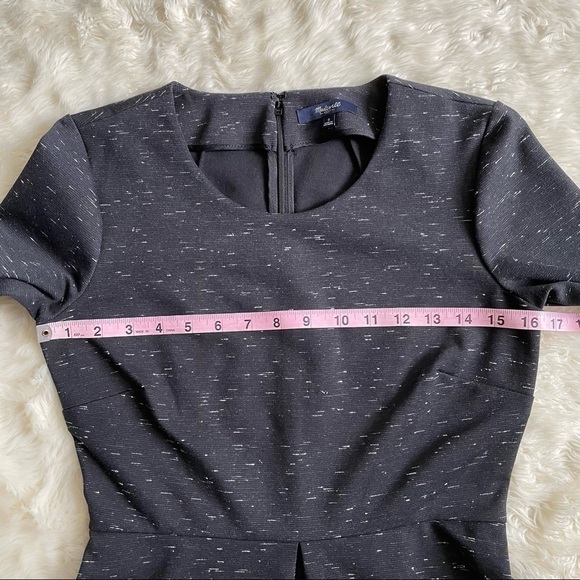 Madewell Dress Gia Fit and Flare Long Sleeve Black Marled Concept 2 - Picture 12 of 14